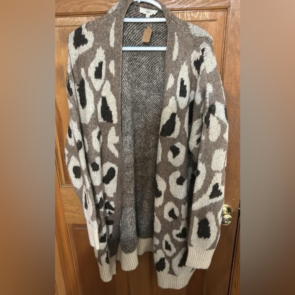 Entro Brown and Cream Leopard Cardigan